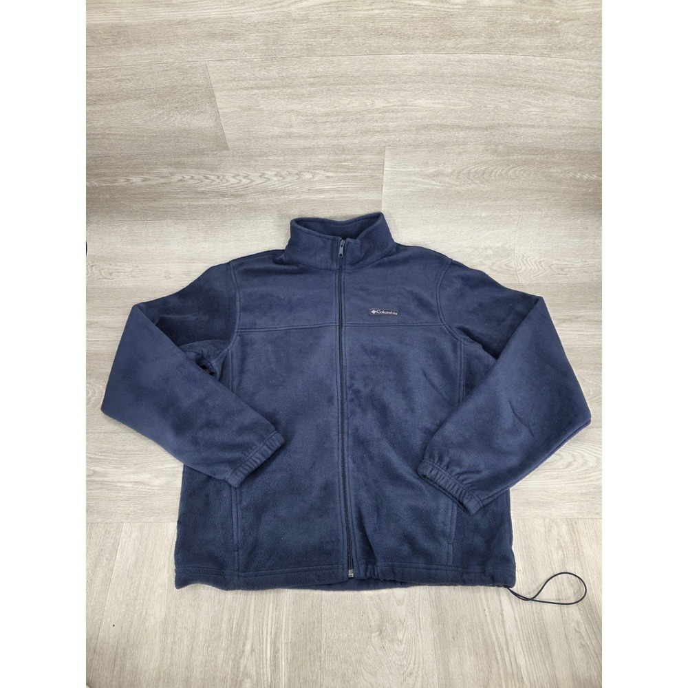 Columbia Men's Blue Full Zip Fleece Jacket Stand-Up Collar Pockets Size Large